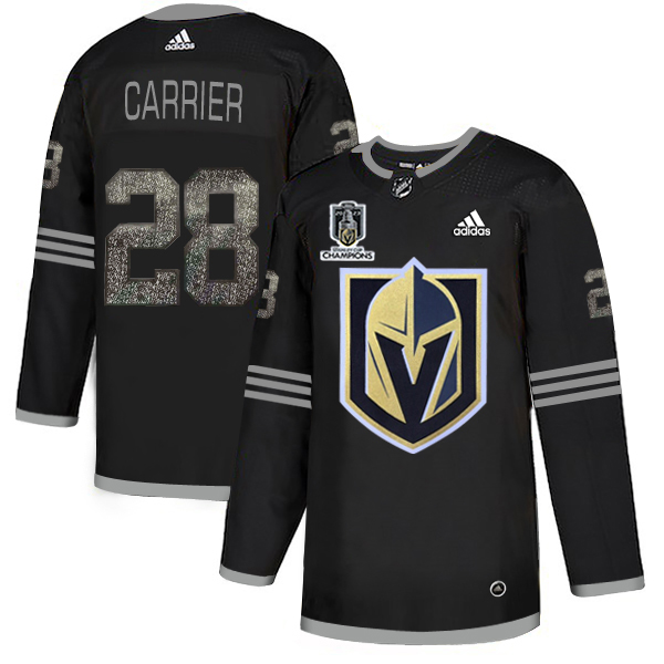Adidas Golden Knights #28 William Carrier Black 2023 Stanley Cup Champions Authentic Team Logo Fashion Stitched Jersey