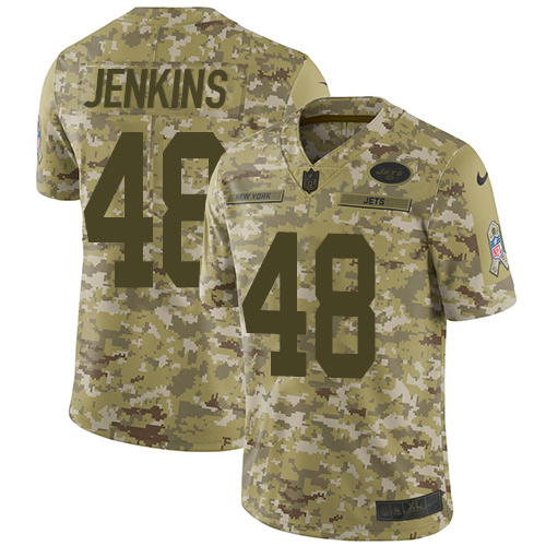 New York Jets #48 Jordan Jenkins Camo Youth Stitched Limited 2018 Salute to Service Jersey Youth