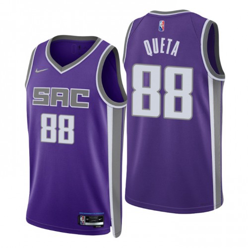 Sacramento Kings #88 Neemias Queta Purple Mens 2021-22 75th Anniversary Diamond Swingman Jersey - Icon Edition Mens