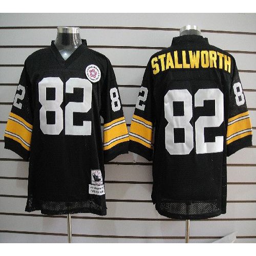 Mitchell And Ness Pittsburgh Steelers #82 John Stallworth Black Stitched Jersey Men's