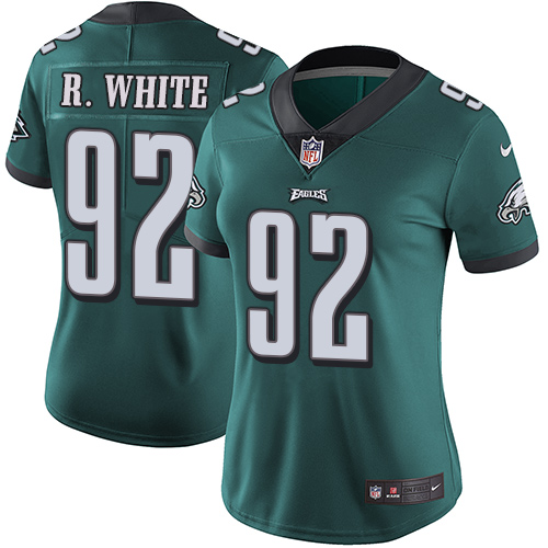 Philadelphia Eagles #92 Reggie White Midnight Green Team Color Women's Stitched Vapor Untouchable Limited Jersey Womens