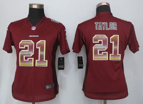 Commanders #21 Sean Taylor Burgundy Red Team Color Women's Stitched Elite Strobe Jersey
