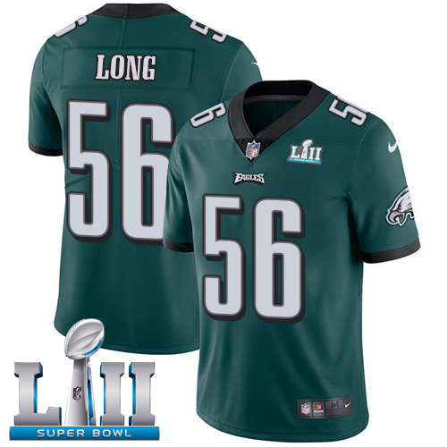 Philadelphia Eagles #56 Chris Long Midnight Green Team Color Super Bowl LII Youth Stitched Vapor Untouchable Limited Jersey Youth