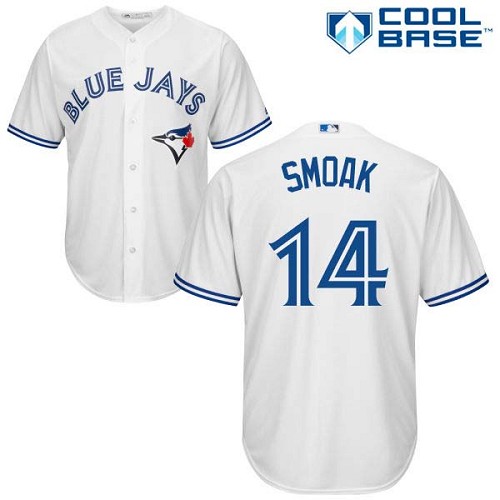Toronto Blue Jays #14 Justin Smoak White New Cool Base Stitched Jersey Men's