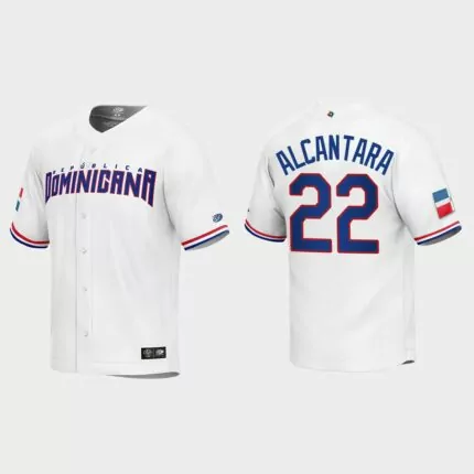 Sandy Alcantara Dominican Republic Baseball 2023 World Baseball Classic Replica Jersey – White