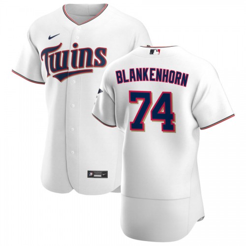 Minnesota Minnesota Twins #74 Travis Blankenhorn Men's White Home 2020 Authentic Player Jersey Men's