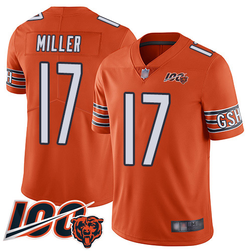Chicago Bears #17 Anthony Miller Orange Men's Stitched Limited Rush 100th Season Jersey Men's