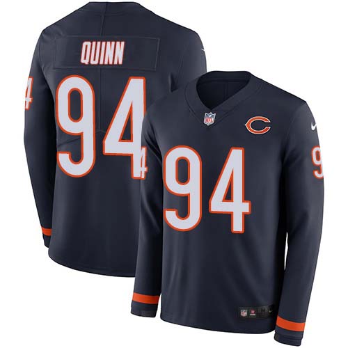 Chicago Bears #94 Robert Quinn Navy Blue Team Color Youth Stitched Limited Therma Long Sleeve Jersey Youth