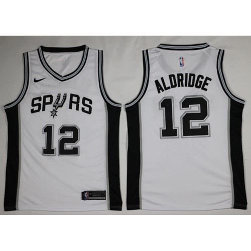 San Antonio Spurs #12 LaMarcus Aldridge White Swingman Association Edition Jersey Mens