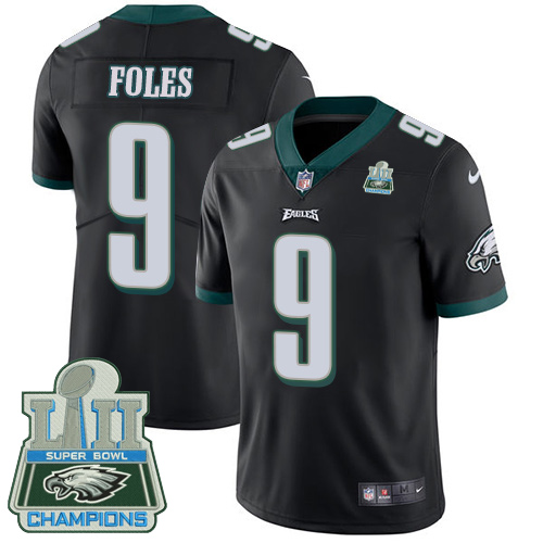 Philadelphia Eagles #9 Nick Foles Black Alternate Super Bowl LII Champions Youth Stitched Vapor Untouchable Limited Jersey Youth