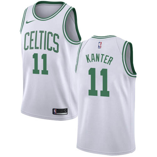 Boston Celtics #11 Enes Kanter White Swingman Association Edition Jersey Mens