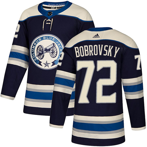Adidas Columbus Blue Jackets #72 Sergei Bobrovsky Navy Alternate Authentic Stitched Jersey Men's