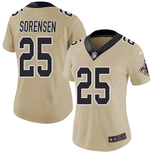 Saints #25 Daniel Sorensen Gold Women's Stitched Limited Inverted Legend Jersey
