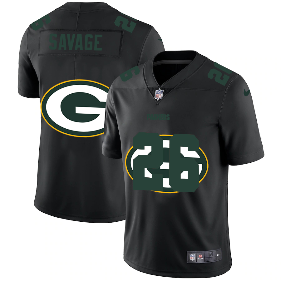 Green Bay Packers #26 Darnell Savage Jr. Men's Team Logo Dual Overlap Limited Jersey Black