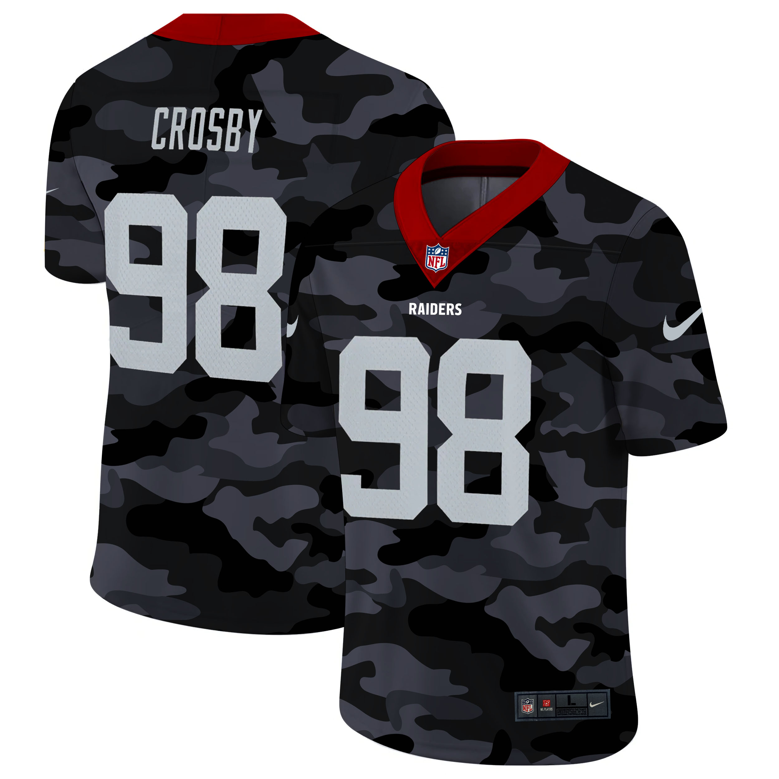 Las Vegas Raiders #98 Maxx Crosby Men's 2020 Black CAMO Vapor Untouchable Limited Stitched Jersey
