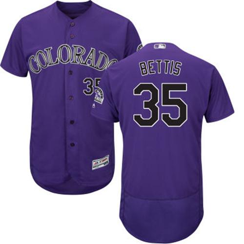 Colorado Rockies #35 Chad Bettis Purple Flexbase Authentic Collection Stitched Jersey Men's