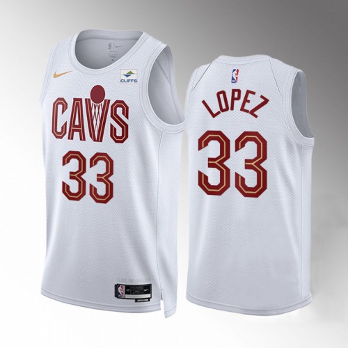 Cleveland Cleveland Cavaliers #33 Robin Lopez Mens White 2022-23 Association Edition Jersey Mens