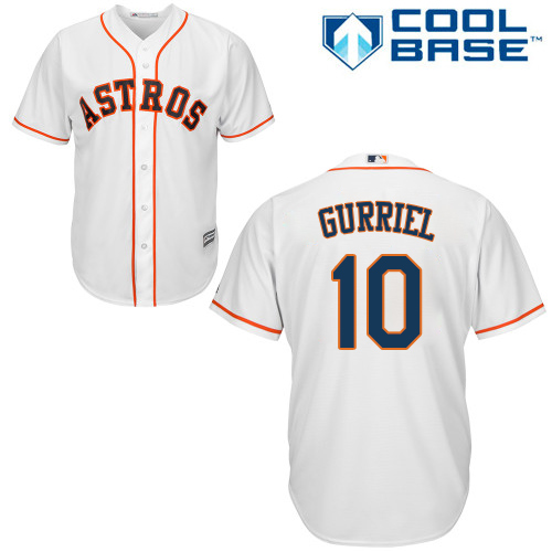 Houston Astros #10 Yuli Gurriel White Cool Base Stitched Youth Jersey Youth