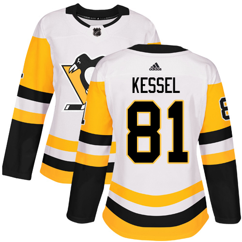 Adidas Pittsburgh Penguins #81 Phil Kessel White Road Authentic Women's Stitched Jersey Womens