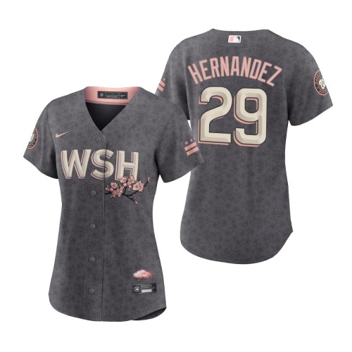 Washington Washington Nationals #29 Yadiel Hernandez Women's Gray 2022 City Connect Replica Jersey Womens