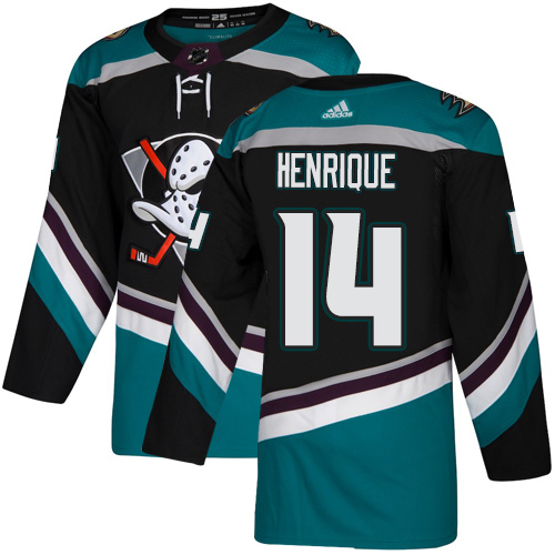 Adidas Anaheim Ducks #14 Adam Henrique Black/Teal Alternate Authentic Youth Stitched Jersey Youth