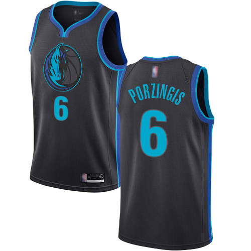 Dallas Mavericks #6 Kristaps Porzingis Anthracite Swingman City Edition 2018/19 Jersey Mens