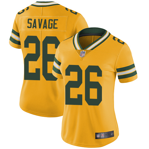 Packers #26 Darnell Savage Yellow Women's Stitched Limited Rush Jersey