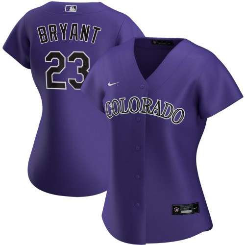 Colorado Colorado Rockies #23 Kris Bryant Women's Alternate 2020 Player Jersey - Purple Womens