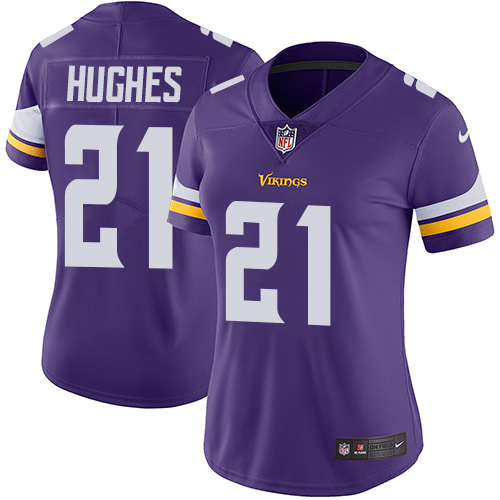 Minnesota Vikings #21 Mike Hughes Purple Team Color Women's Stitched Vapor Untouchable Limited Jersey Womens