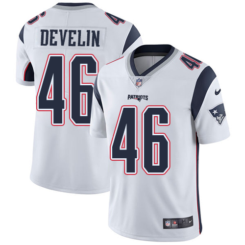 New England Patriots #46 James Develin White Youth Stitched Vapor Untouchable Limited Jersey Youth