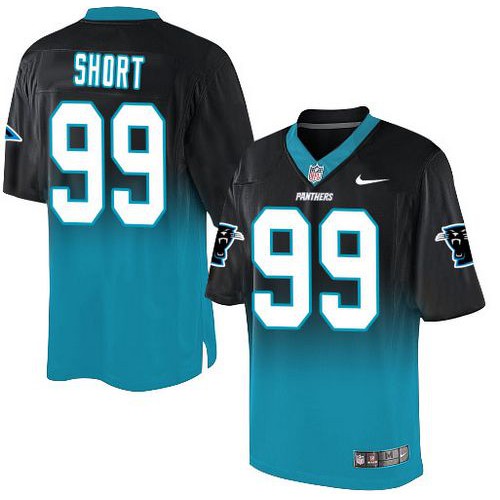 Carolina Panthers #99 Kawann Short Black/Blue Men's Stitched Elite Fadeaway Fashion Jersey Men's