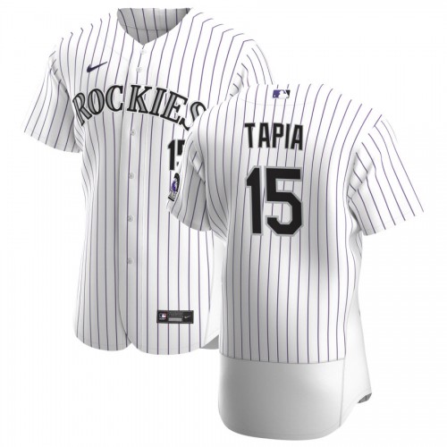 Colorado Colorado Rockies #15 Raimel Tapia Men's White Home 2020 Authentic Player Jersey Men's
