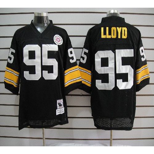 Mitchell And Ness Pittsburgh Steelers #95 Greg Lloyd Black Stitched Jersey Men's