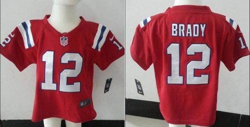 Toddler Patriots #12 Tom Brady Red Alternate Stitched Elite Jersey