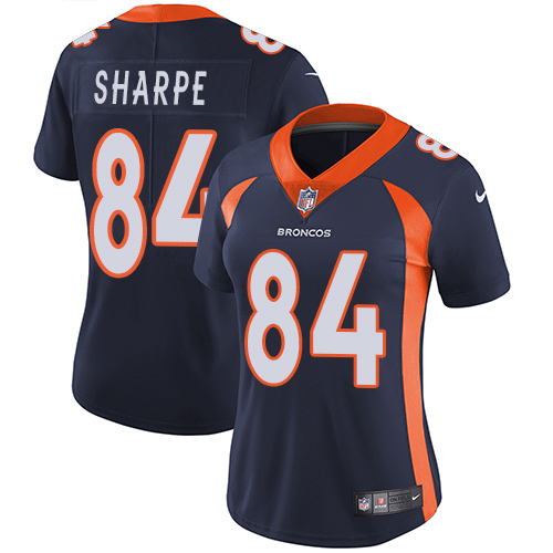Denver Broncos #84 Shannon Sharpe Blue Alternate Women's Stitched Vapor Untouchable Limited Jersey Womens