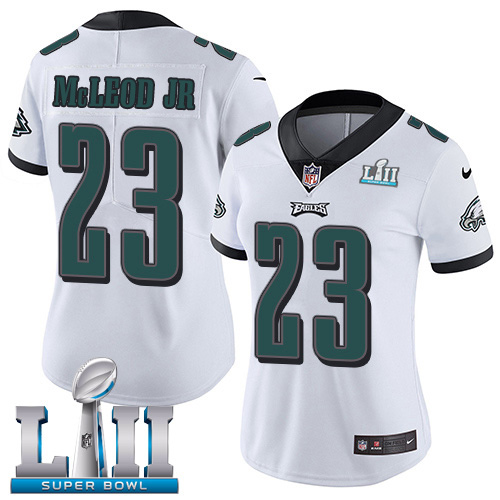 Philadelphia Eagles #23 Rodney McLeod Jr White Super Bowl LII Women's Stitched Vapor Untouchable Limited Jersey Womens