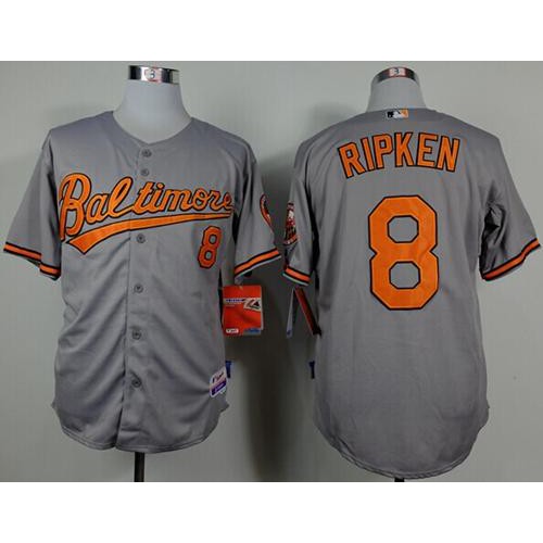Baltimore Orioles #8 Cal Ripken Grey Cool Base Stitched Jersey Men's
