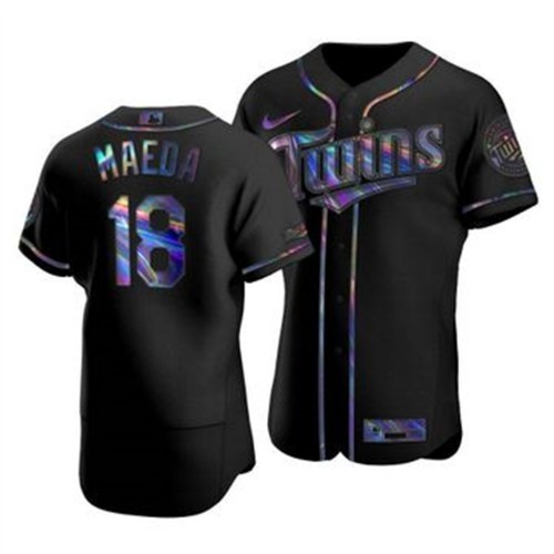 Minnesota Minnesota Twins #18 Kenta Maeda Men's Iridescent Holographic Collection Jersey - Black Men's