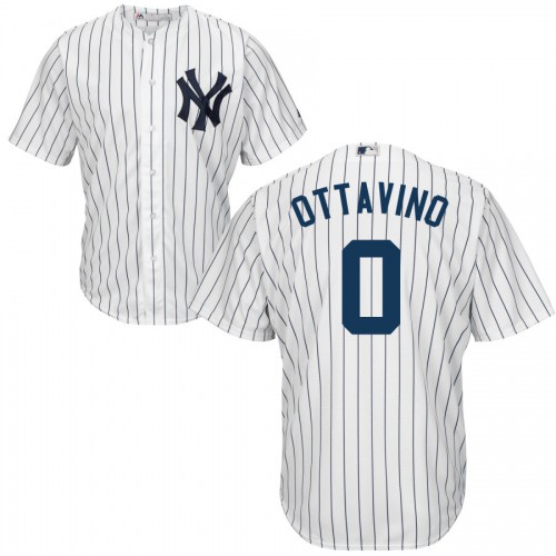 New York Yankees #0 Adam Ottavino White Strip New Cool Base Stitched Jersey Men's