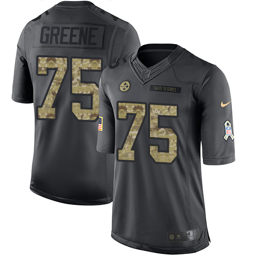Pittsburgh Steelers #75 Joe Greene Black Men's Stitched Limited 2016 Salute to Service Jersey Men's