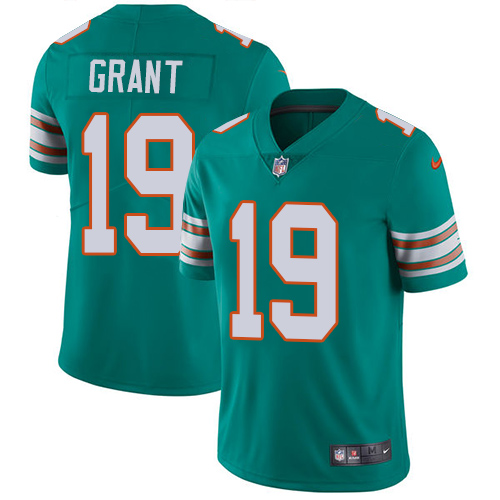Miami Dolphins #19 Jakeem Grant Aqua Green Alternate Men's Stitched Vapor Untouchable Limited Jersey Men's