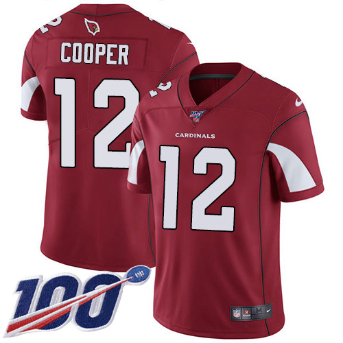 Arizona Cardinals #12 Pharoh Cooper Red Team Color Men's Stitched 100th Season Vapor Limited Jersey Men's