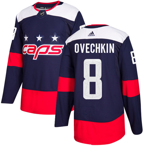 Adidas Washington Capitals #8 Alex Ovechkin Navy Authentic 2018 Stadium Series Stitched Jersey Men's