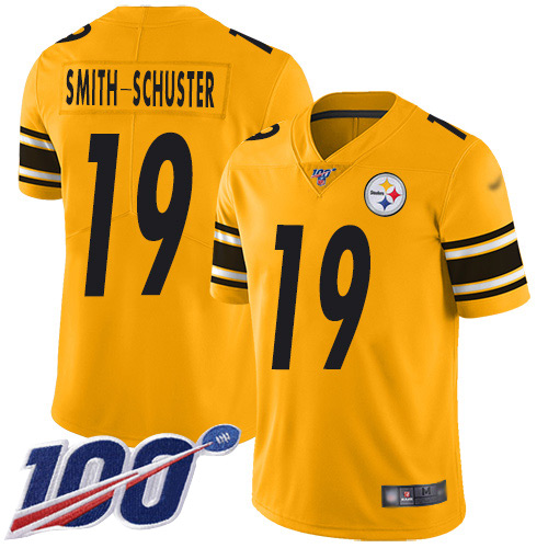 Pittsburgh Steelers #19 JuJu Smith-Schuster Gold Men's Stitched Limited Inverted Legend 100th Season Jersey Men's