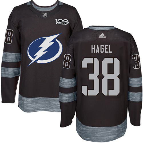 Adidas Tampa Bay Lightning #38 Brandon Hagel Black 1917-2017 100th Anniversary Stitched Youth Jersey Youth
