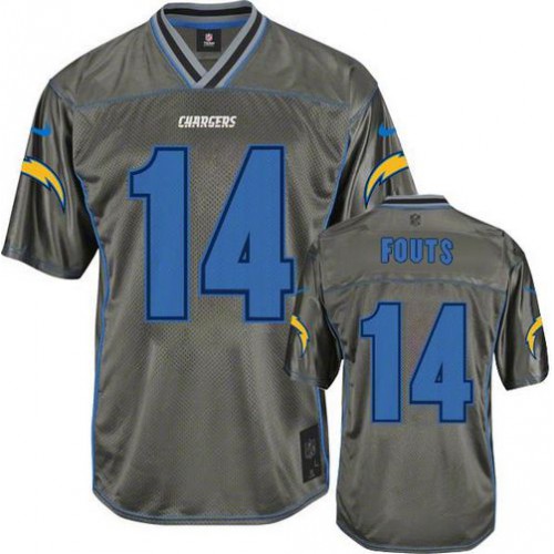 Los Angeles Chargers #14 Dan Fouts Grey Men's Stitched Elite Vapor Jersey Men's