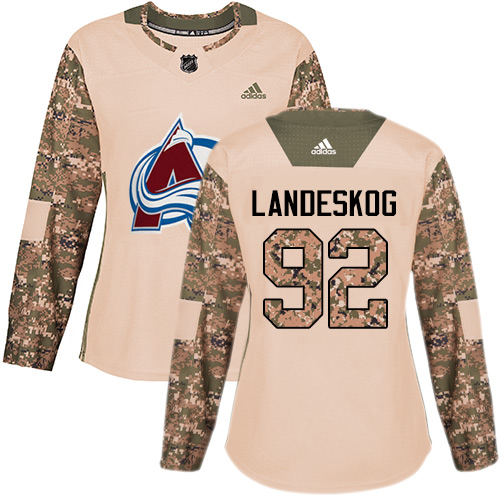Adidas Colorado Avalanche #92 Gabriel Landeskog Camo Authentic 2017 Veterans Day Women's Stitched Jersey Womens