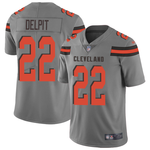 Cleveland Browns #22 Grant Delpit Gray Men's Stitched Limited Inverted Legend Jersey Men's