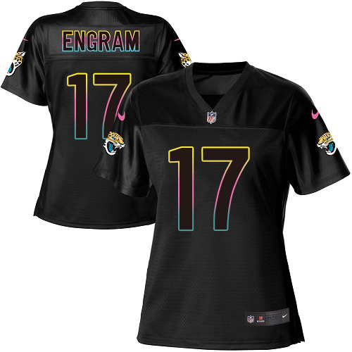 Jaguars #17 Evan Engram Black Women's Fashion Game Jersey