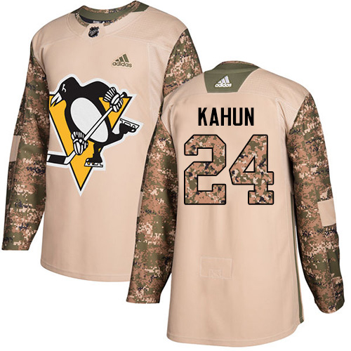 Adidas Pittsburgh Penguins #24 Dominik Kahun Camo Authentic 2017 Veterans Day Stitched Jersey Men's